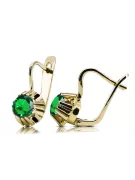 Szmaragd 14k żółte złoto Kolczyki Vintage vec027y